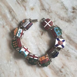 Vintage Enamel Provinces of Canada Bracelet